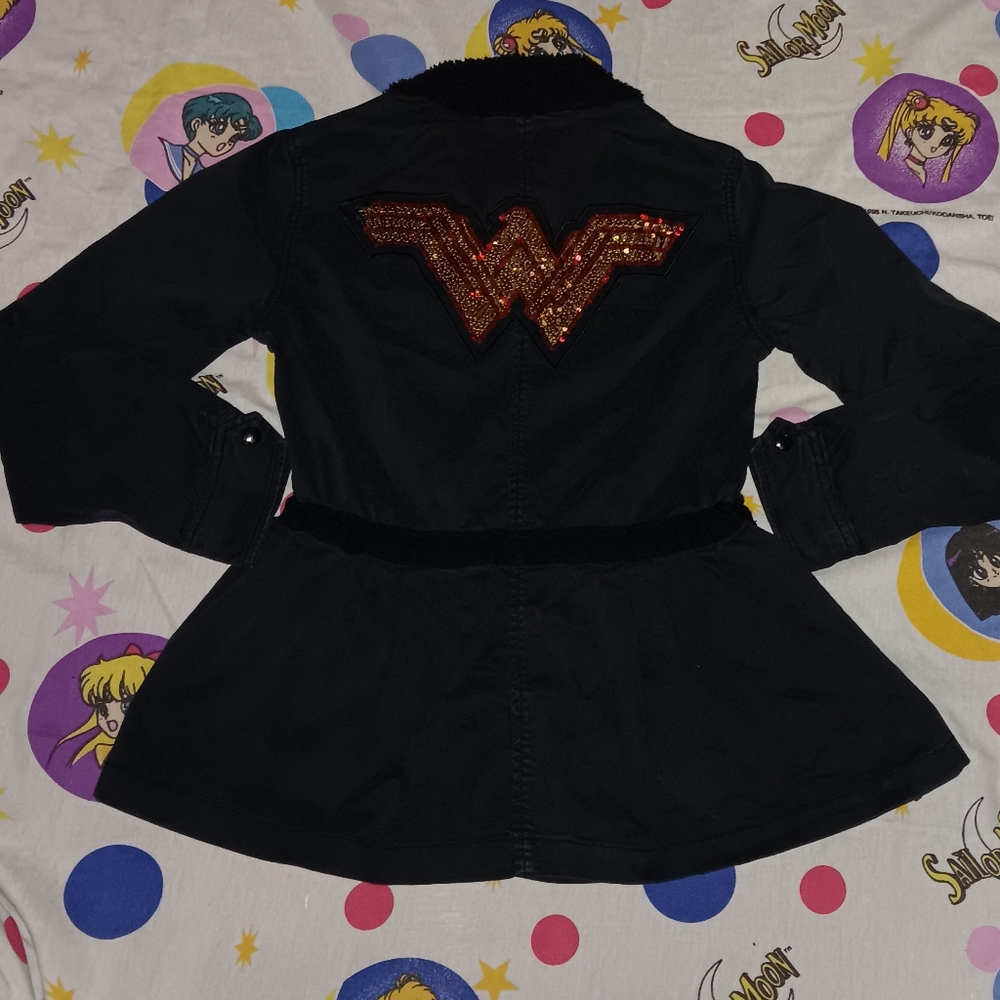 2017 Gap Wonder Woman Justice League Black Army Jacket Vintage DC Comics Movie